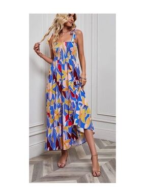 Floral Blue Maxi Dress